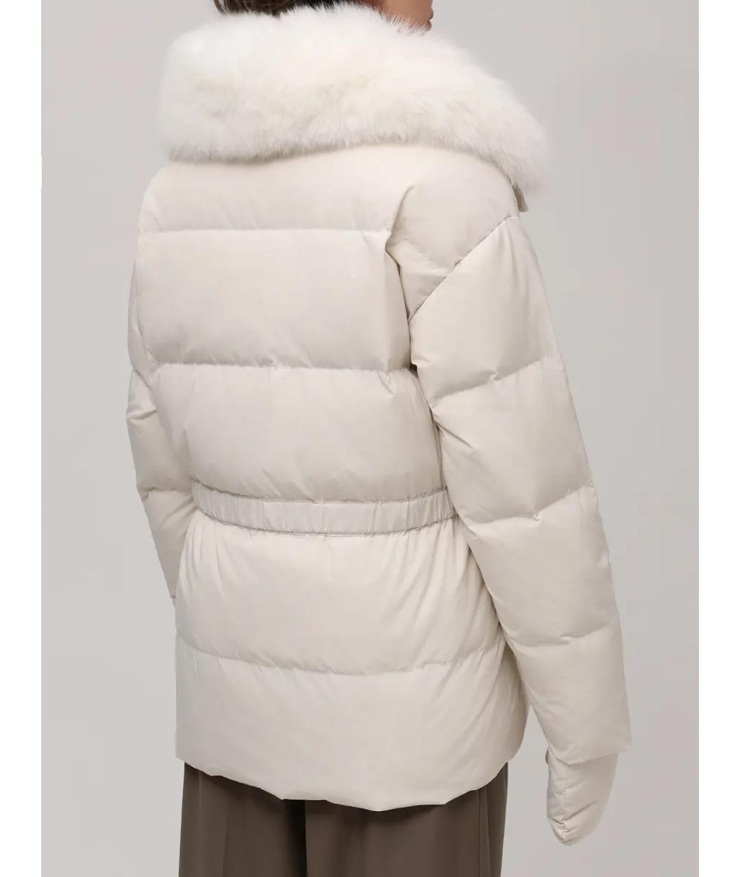 YVES SALOMON Бежевый меховой пуховик, фото 3