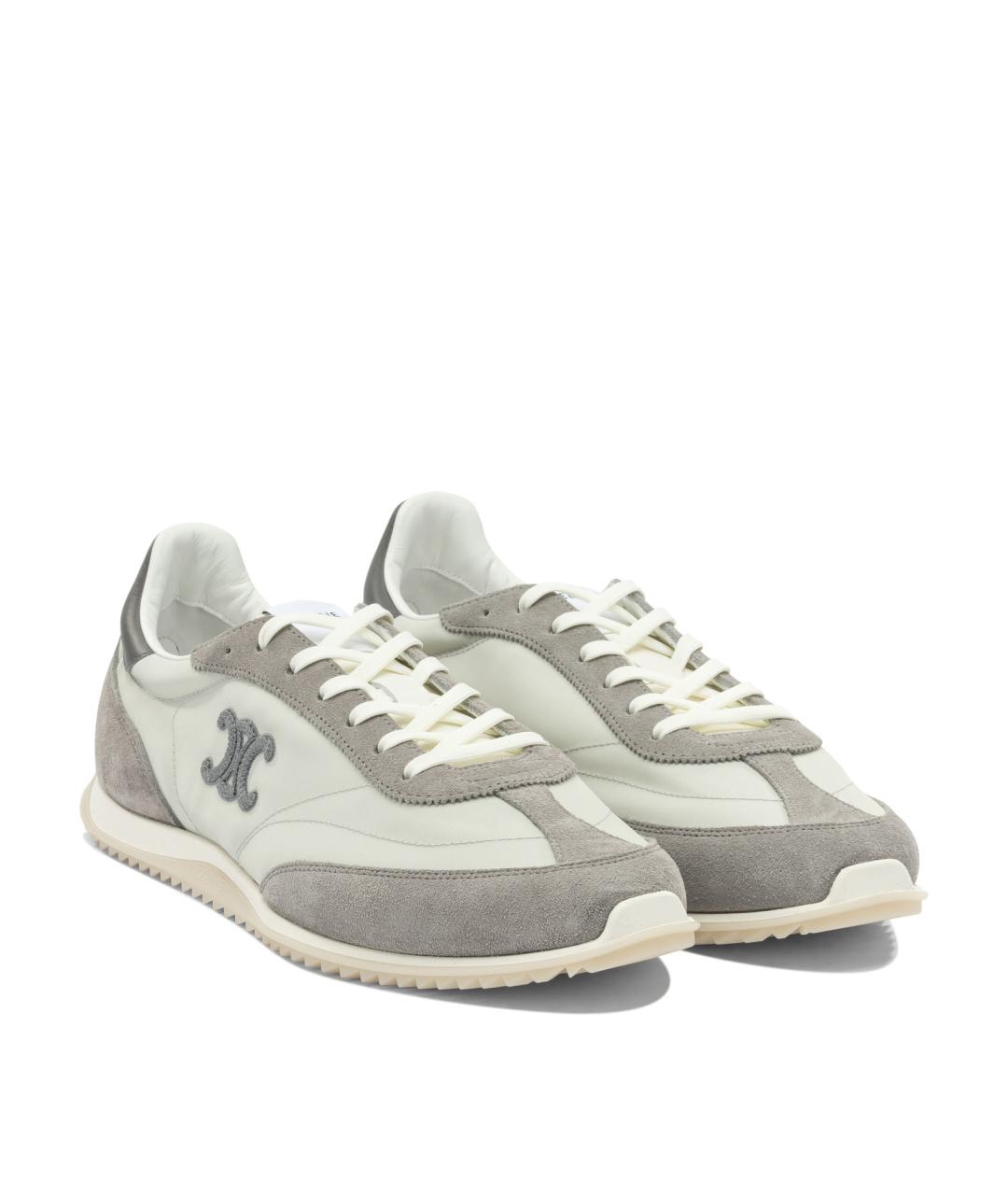 CELINE Серые текстильные низкие кроссовки / кеды, фото 2