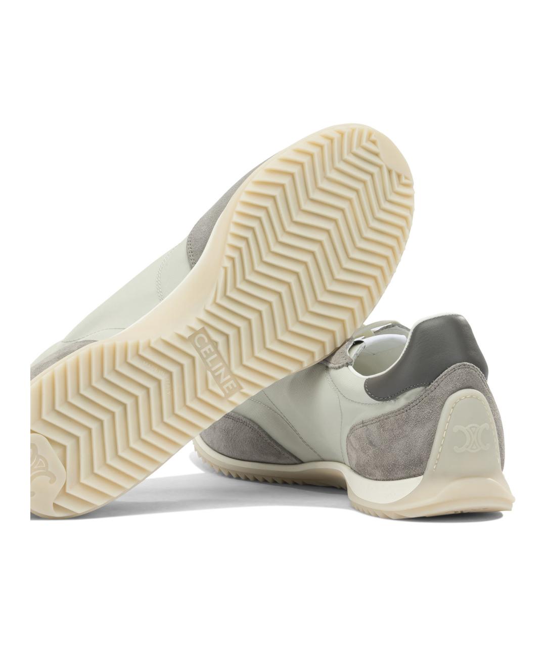 CELINE Серые текстильные низкие кроссовки / кеды, фото 5
