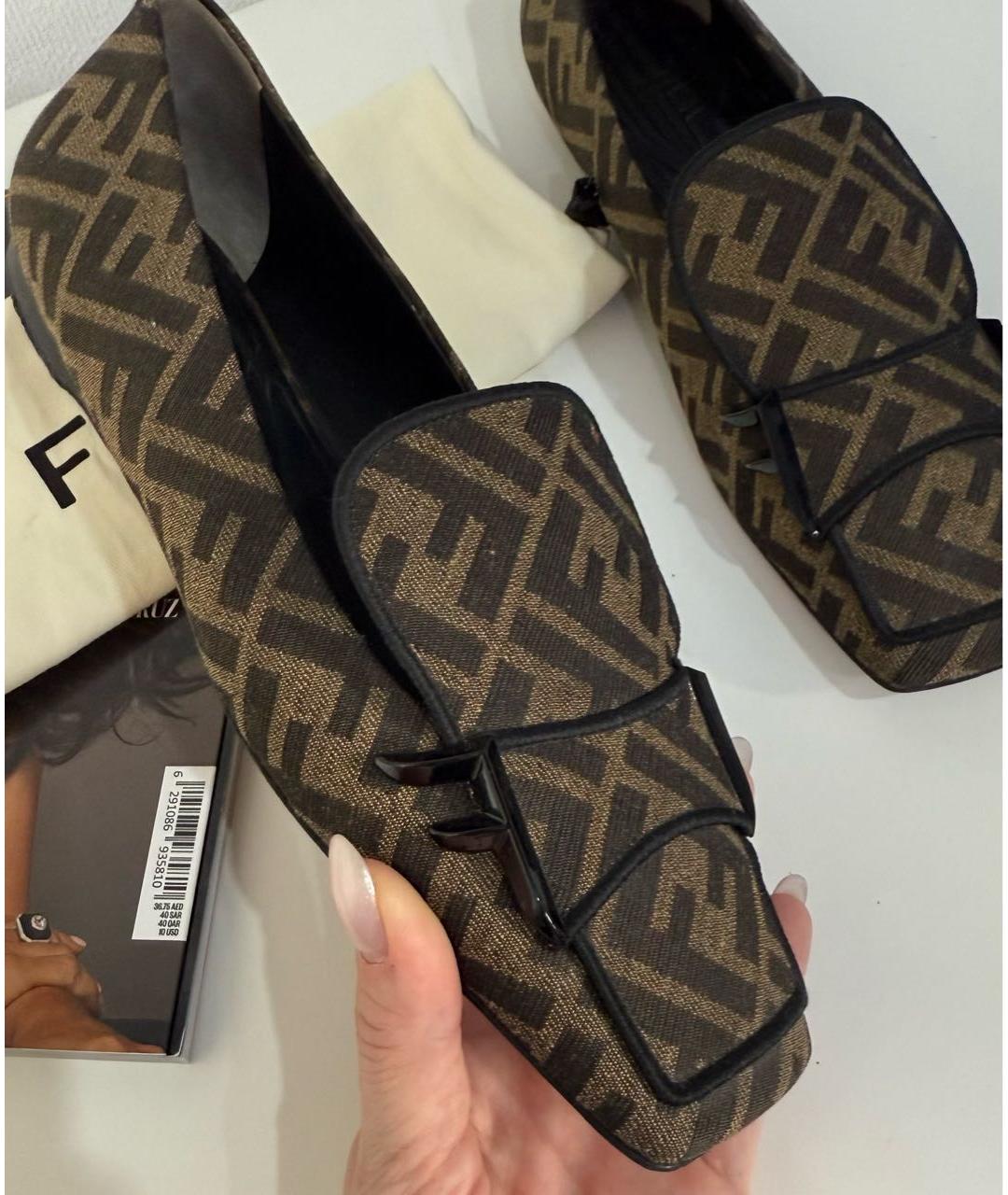 FENDI Коричневые лоферы, фото 4