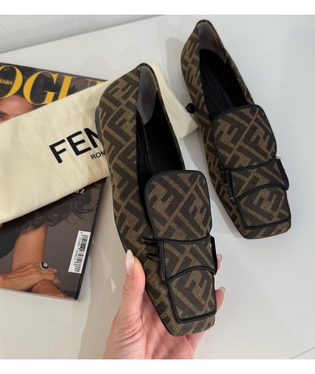 FENDI Коричневые лоферы, фото 5