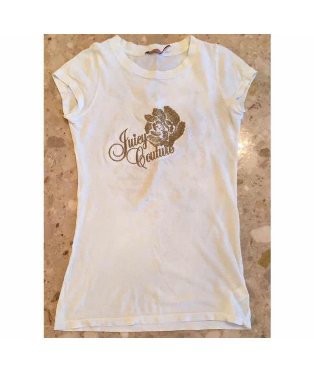 JUICY COUTURE Белая хлопковая футболка, фото 2