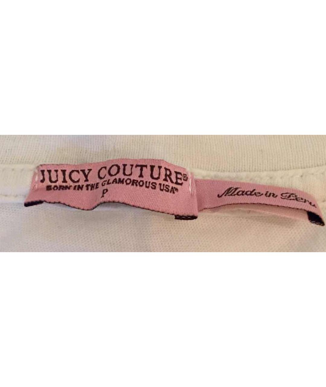 JUICY COUTURE Белая хлопковая футболка, фото 4