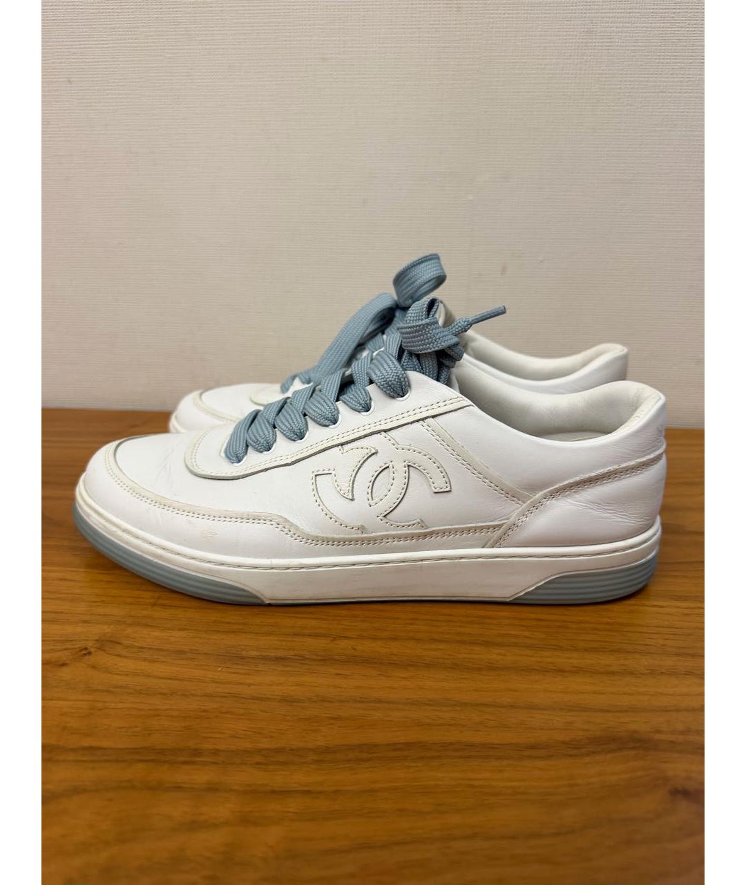 CHANEL Белые кожаные кеды, фото 6