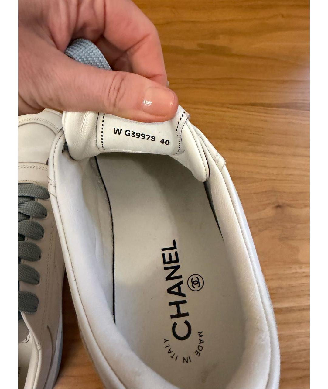 CHANEL Белые кожаные кеды, фото 5