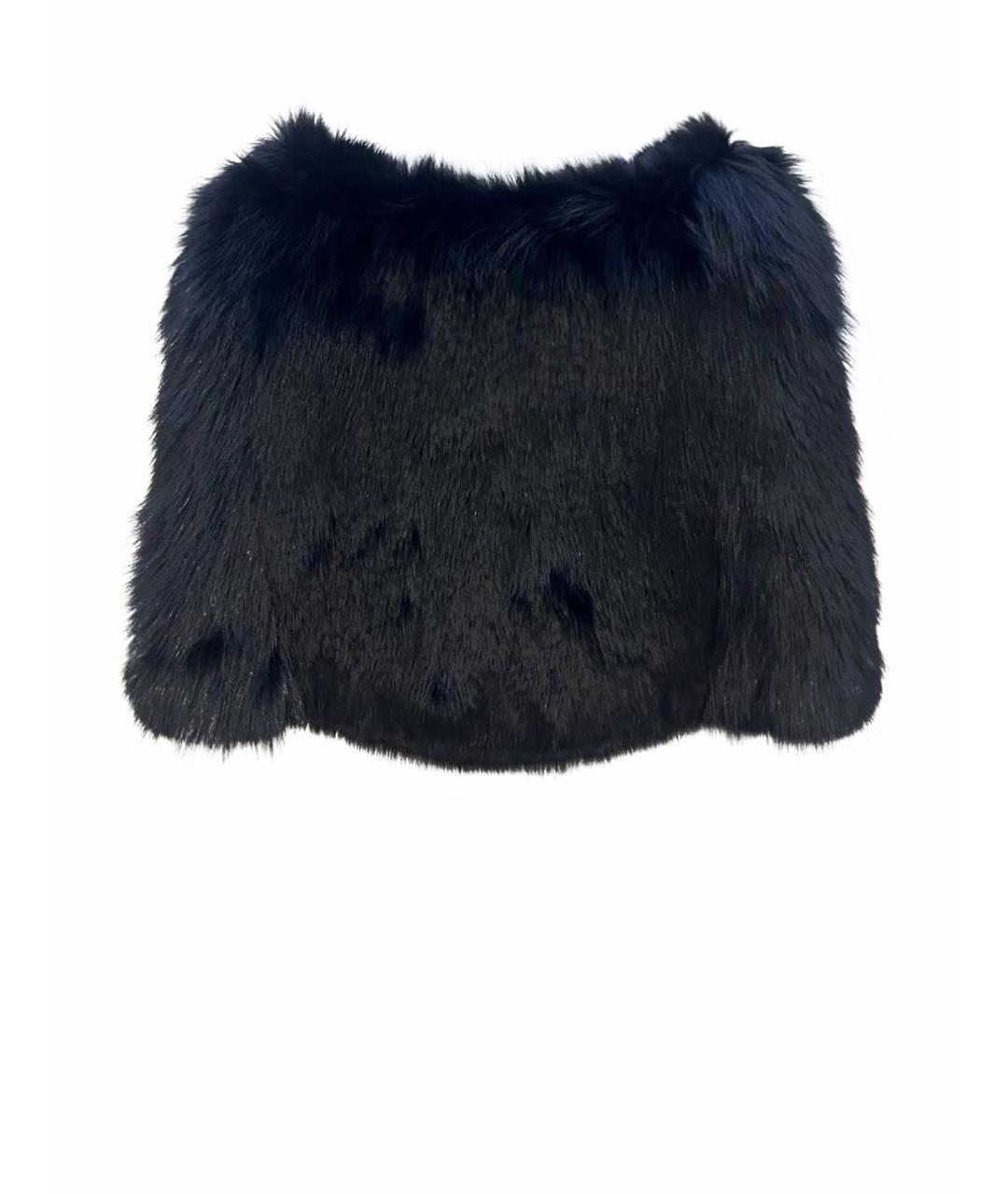ROBERTO CAVALLI Темно-синий меховой жилет, фото 1