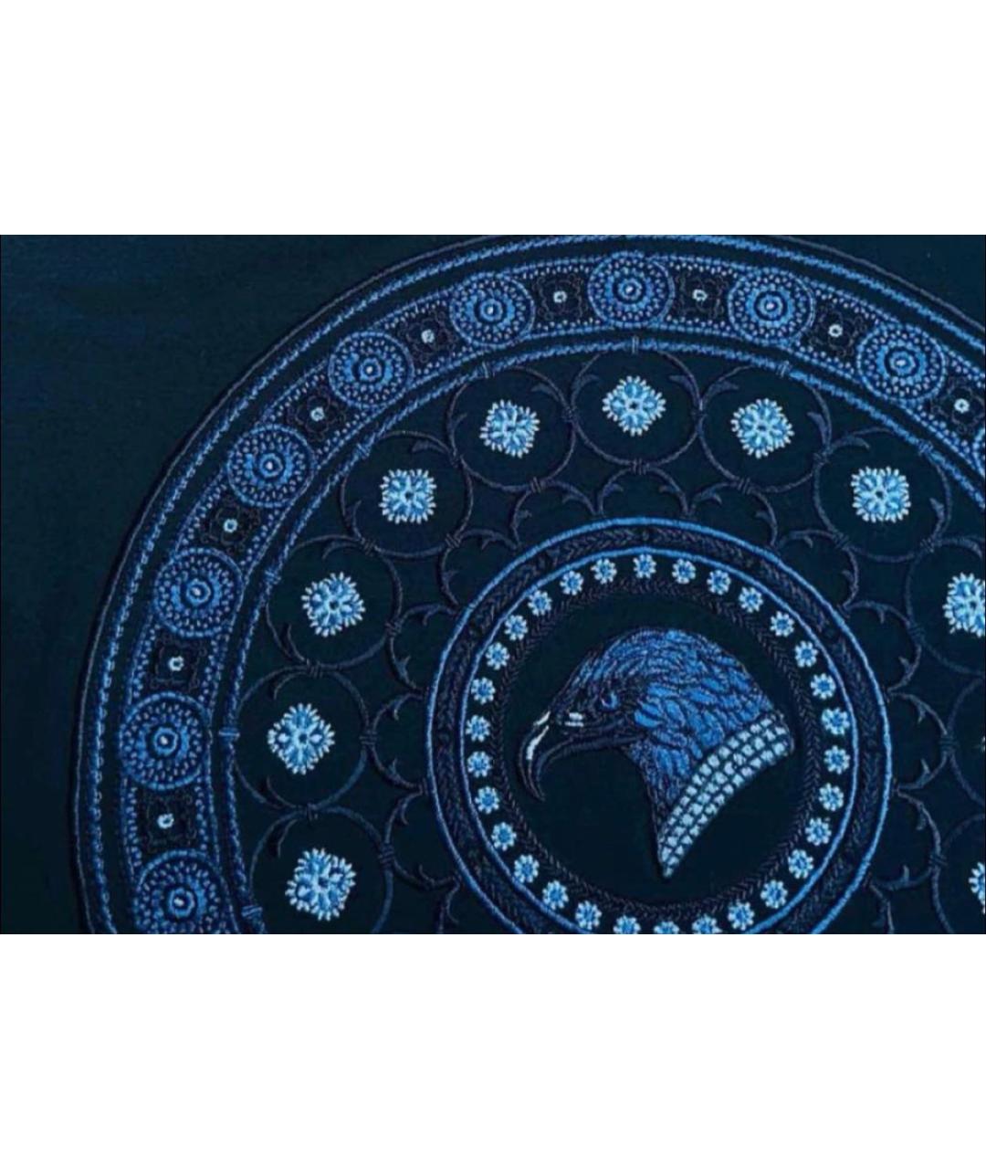 STEFANO RICCI Темно-синяя хлопковая футболка, фото 3