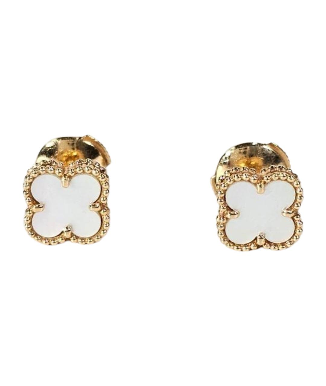 VAN CLEEF & ARPELS Белые серьги из желтого золота, фото 1