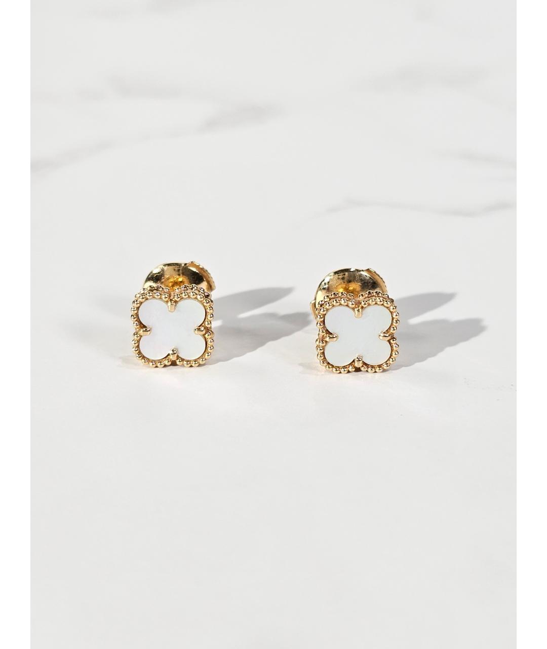 VAN CLEEF & ARPELS Белые серьги из желтого золота, фото 4
