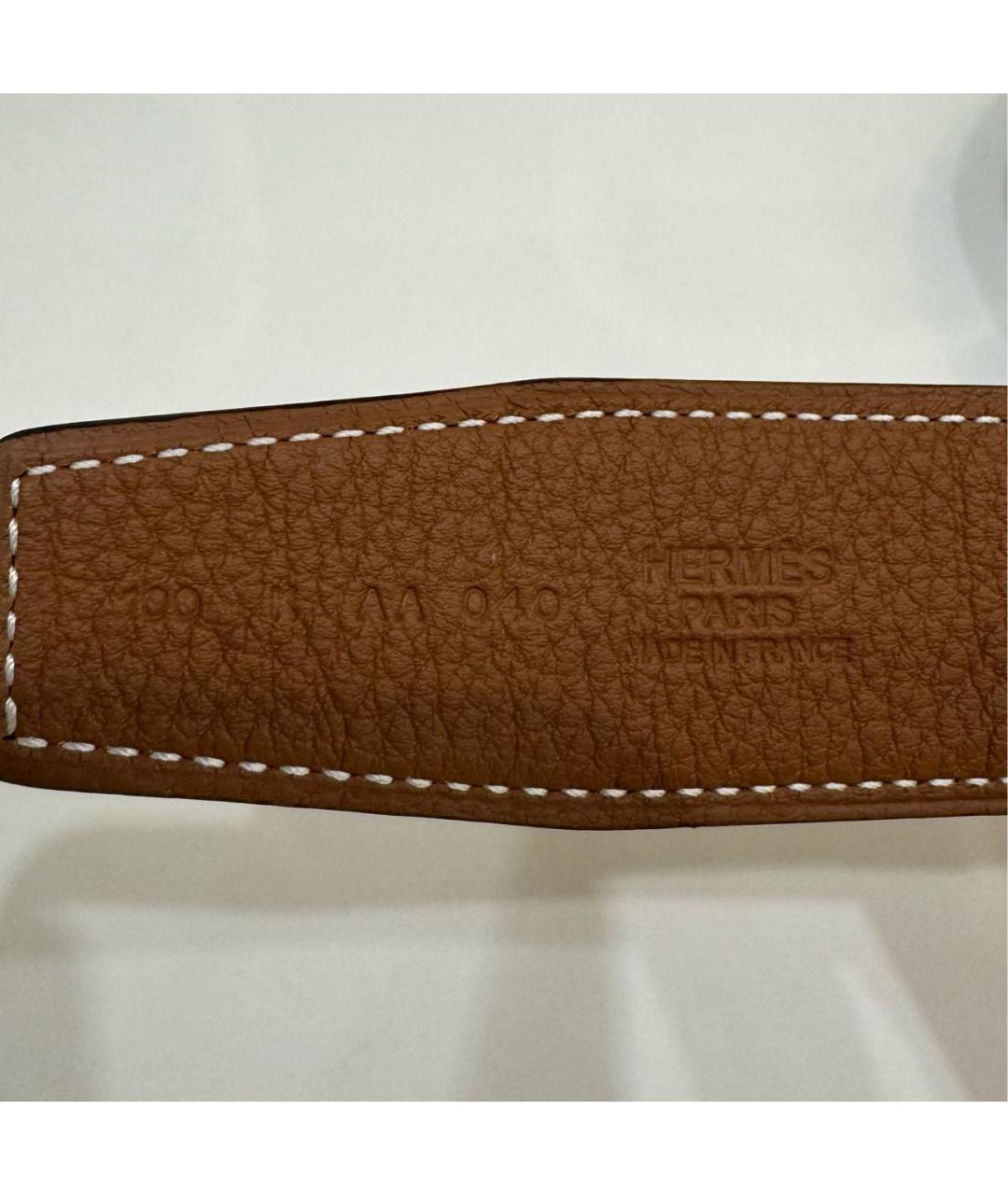 HERMES Черный кожаный ремень, фото 2