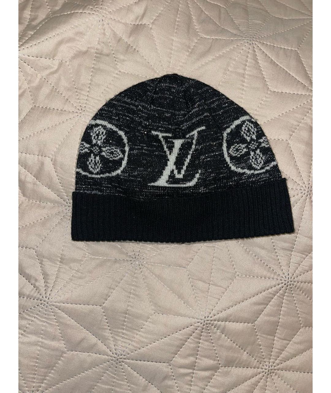 LOUIS VUITTON Черная шерстяная шапка, фото 3