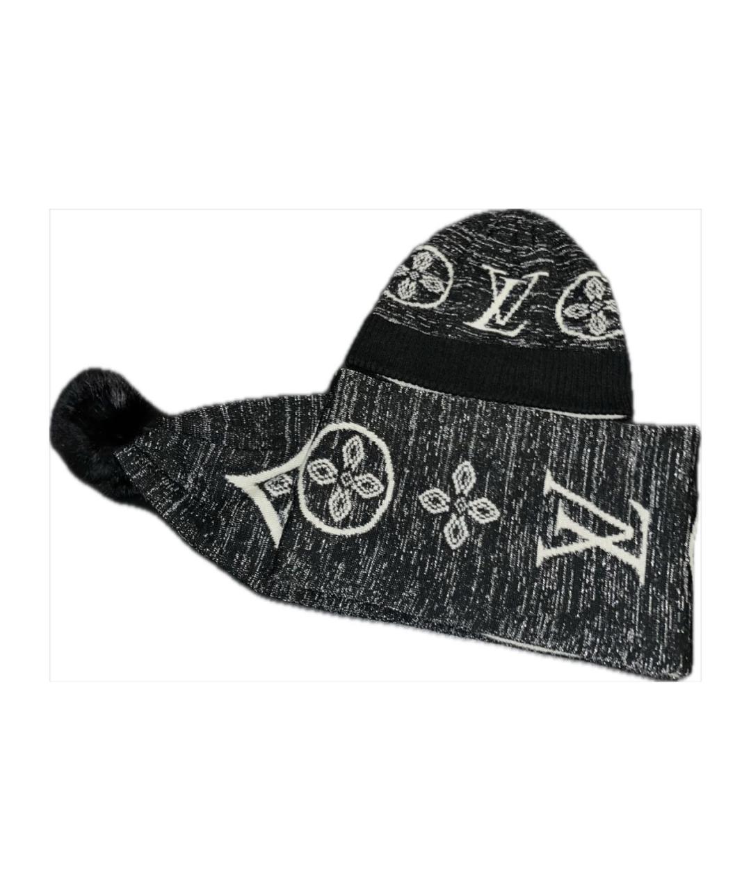 LOUIS VUITTON Черная шерстяная шапка, фото 8