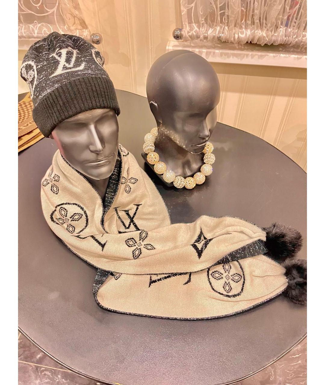 LOUIS VUITTON Черная шерстяная шапка, фото 5