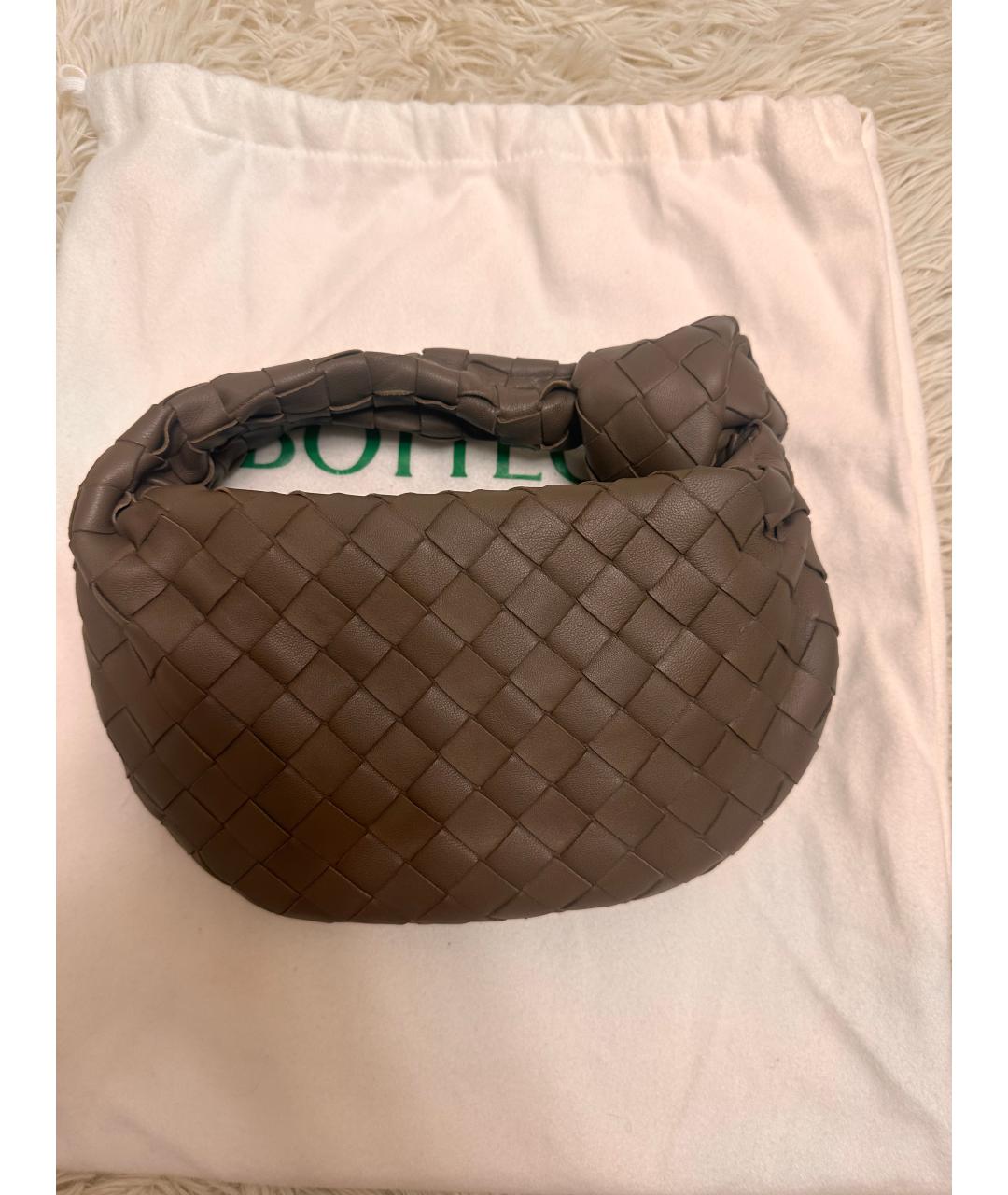 BOTTEGA VENETA Бежевая кожаная сумка с короткими ручками, фото 5