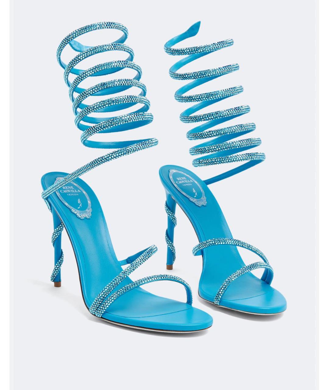 RENE CAOVILLA Бирюзовые босоножки, фото 2