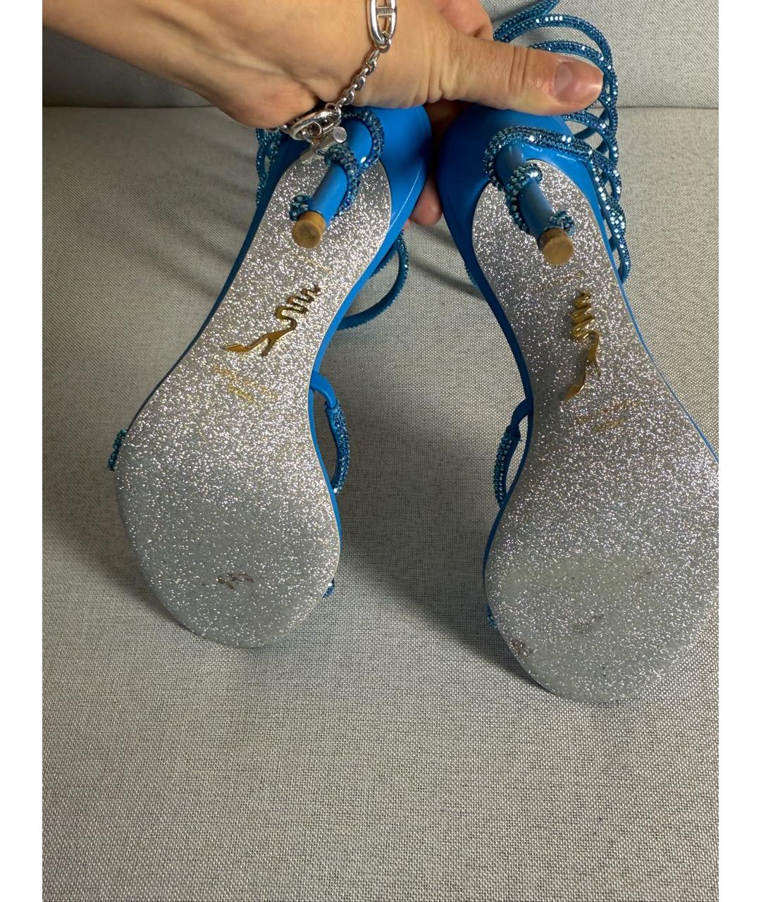 RENE CAOVILLA Бирюзовые босоножки, фото 5