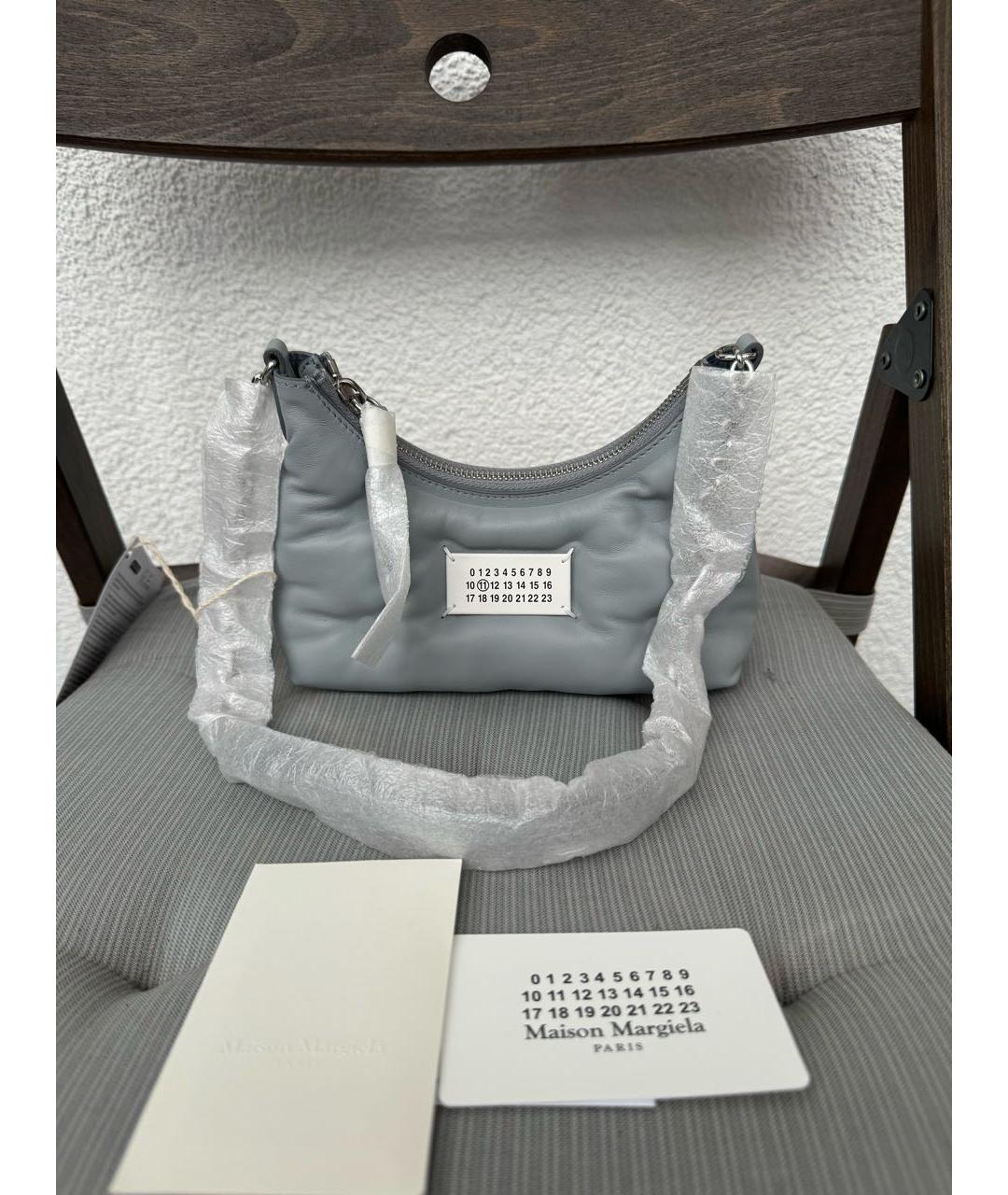 MAISON MARGIELA Голубая кожаная сумка через плечо, фото 2