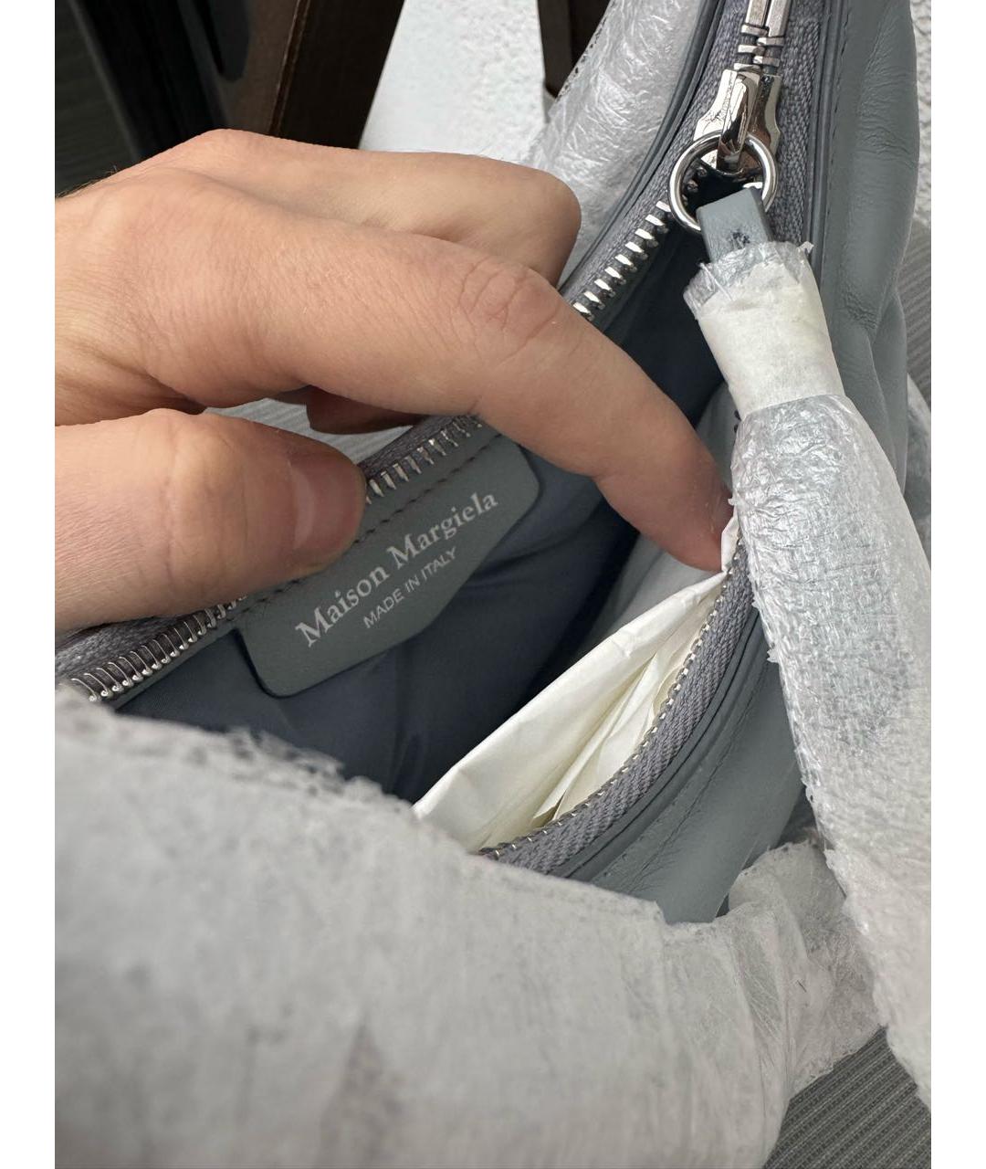 MAISON MARGIELA Голубая кожаная сумка через плечо, фото 5