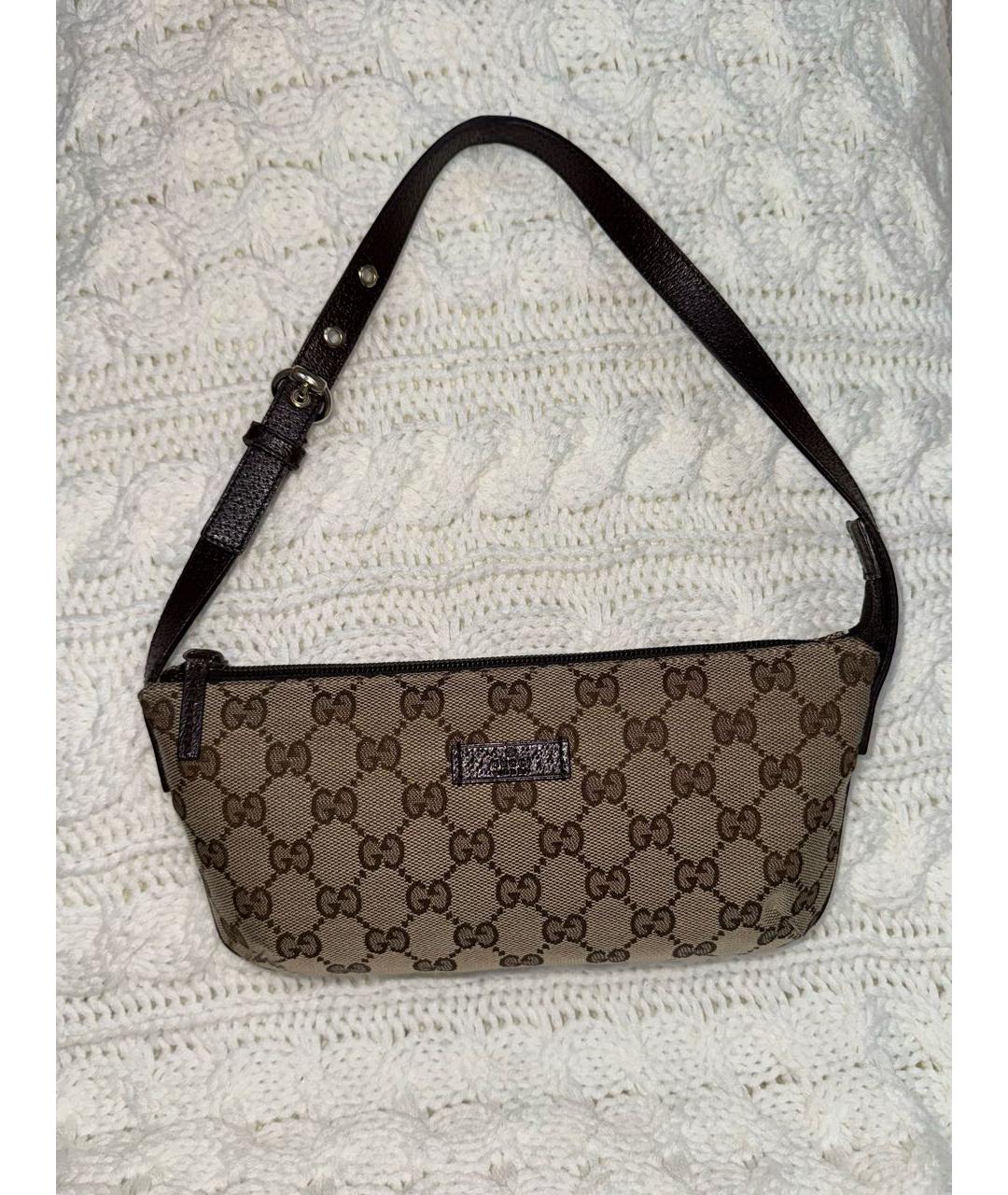 GUCCI Коричневая тканевая сумка через плечо, фото 9