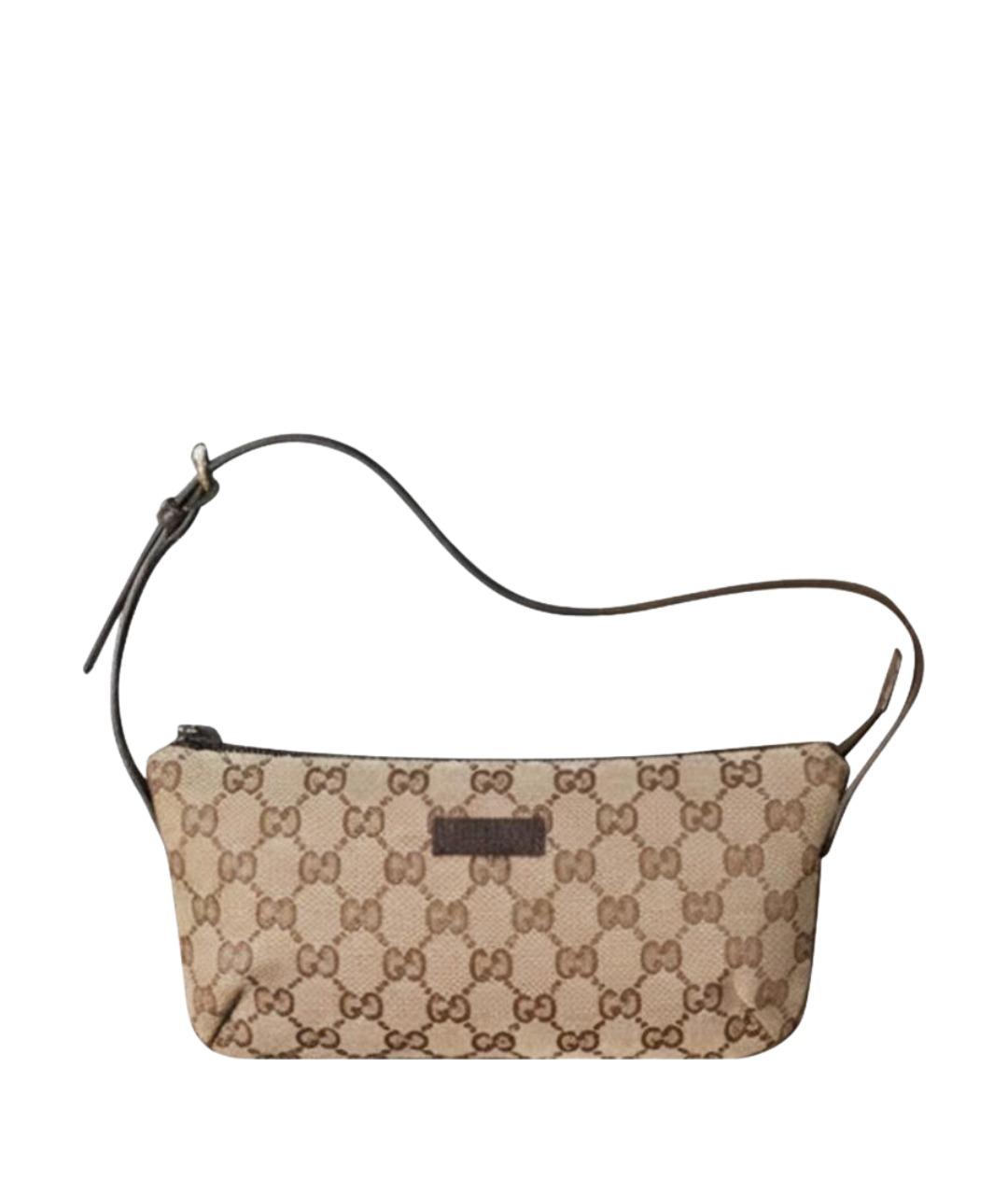 GUCCI Коричневая тканевая сумка через плечо, фото 1