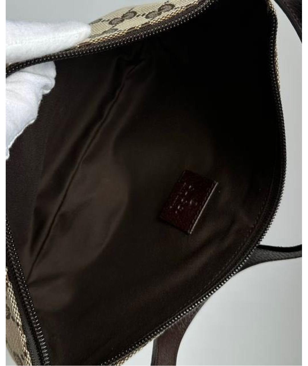 GUCCI Коричневая тканевая сумка через плечо, фото 4