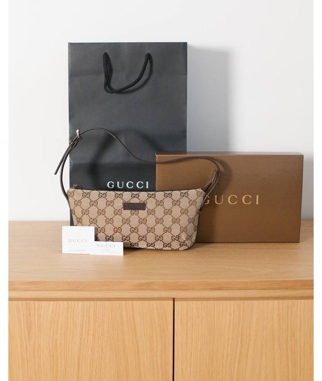 GUCCI Коричневая тканевая сумка через плечо, фото 2