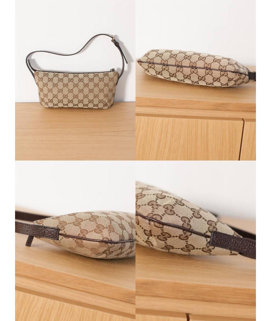 GUCCI Коричневая тканевая сумка через плечо, фото 7