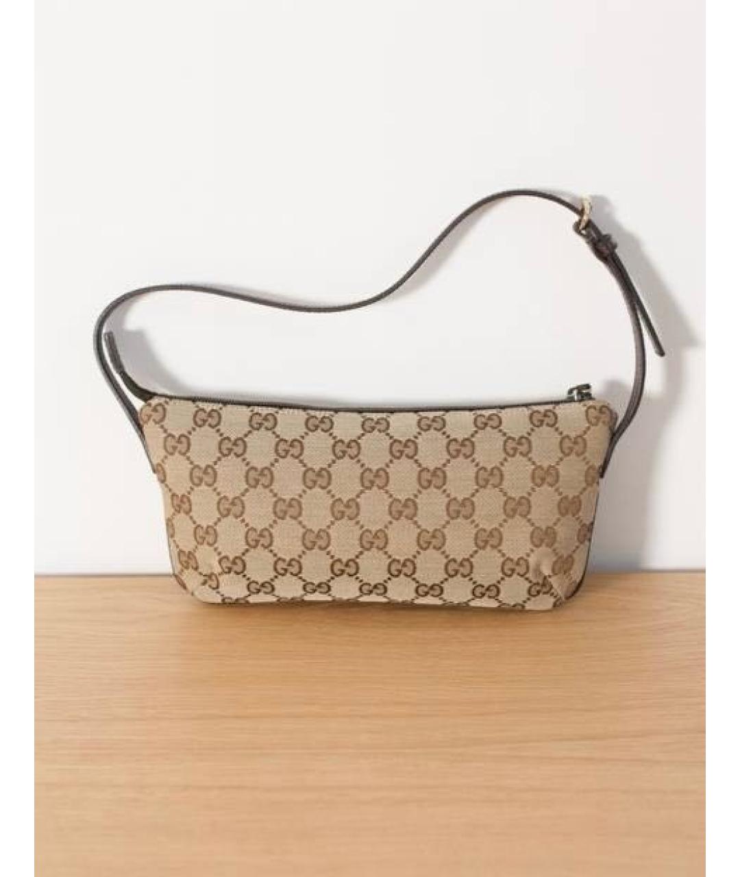 GUCCI Коричневая тканевая сумка через плечо, фото 3