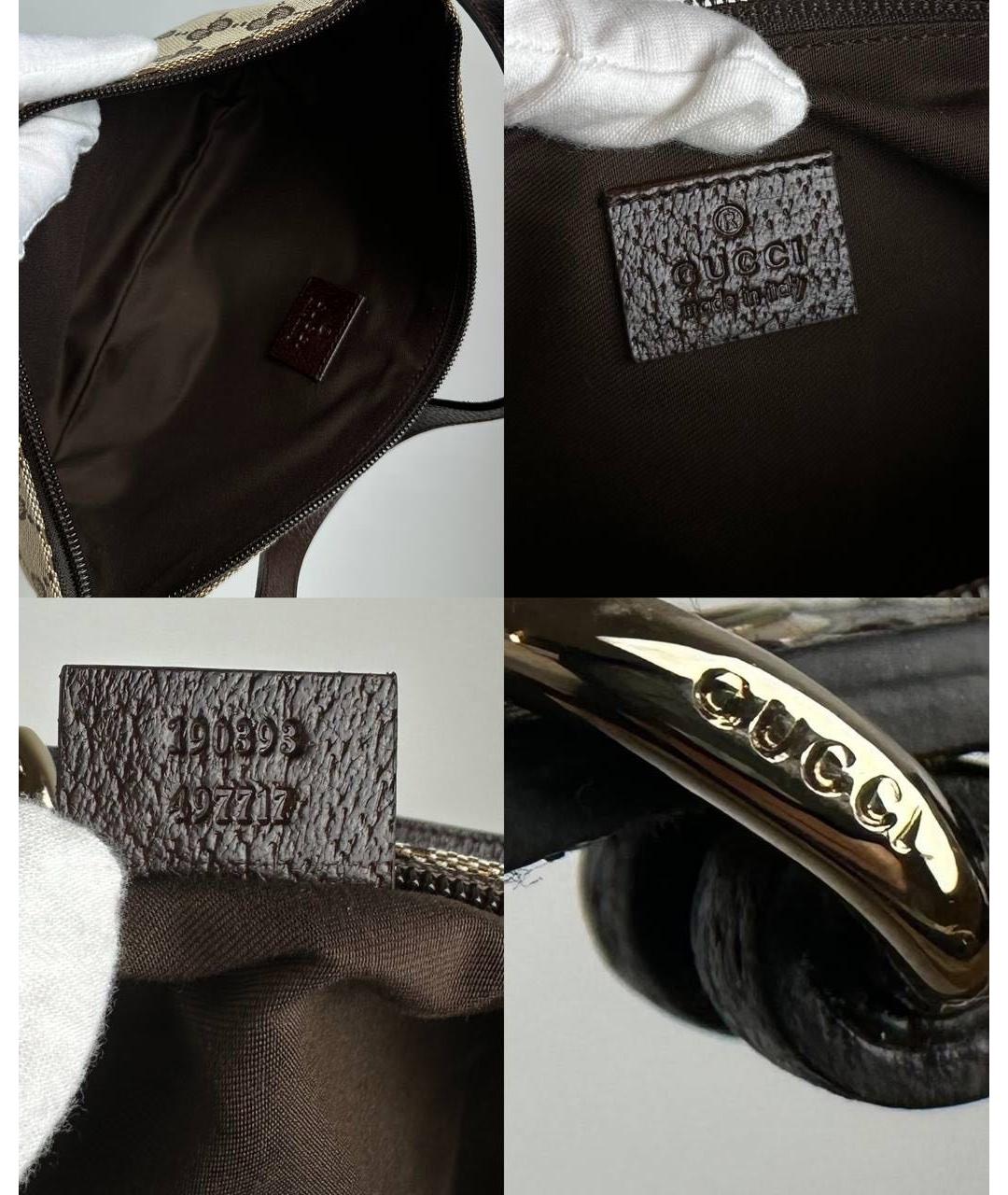 GUCCI Коричневая тканевая сумка через плечо, фото 8