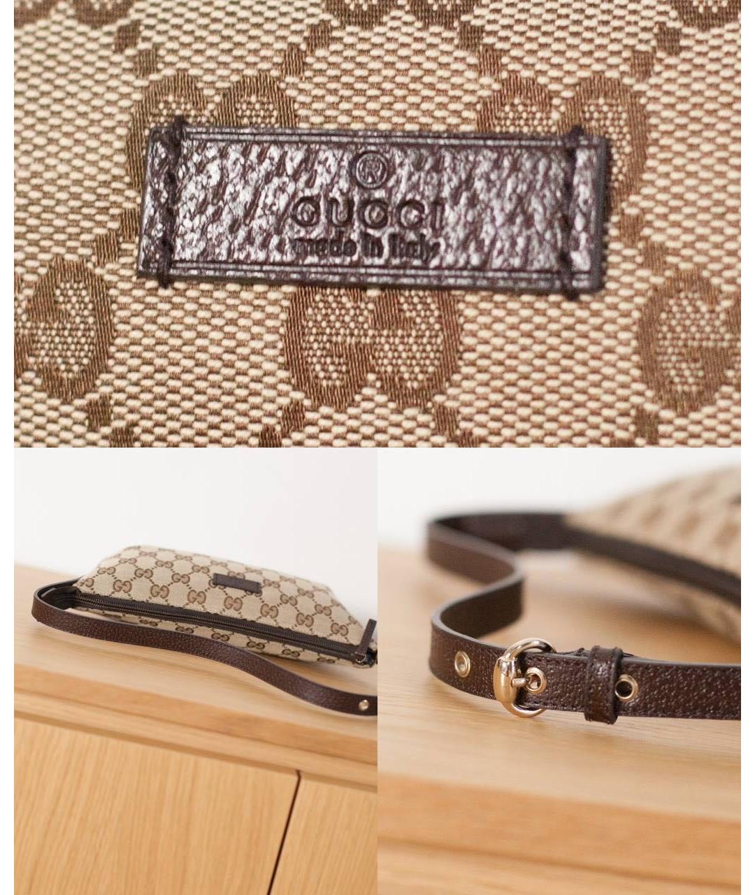 GUCCI Коричневая тканевая сумка через плечо, фото 6