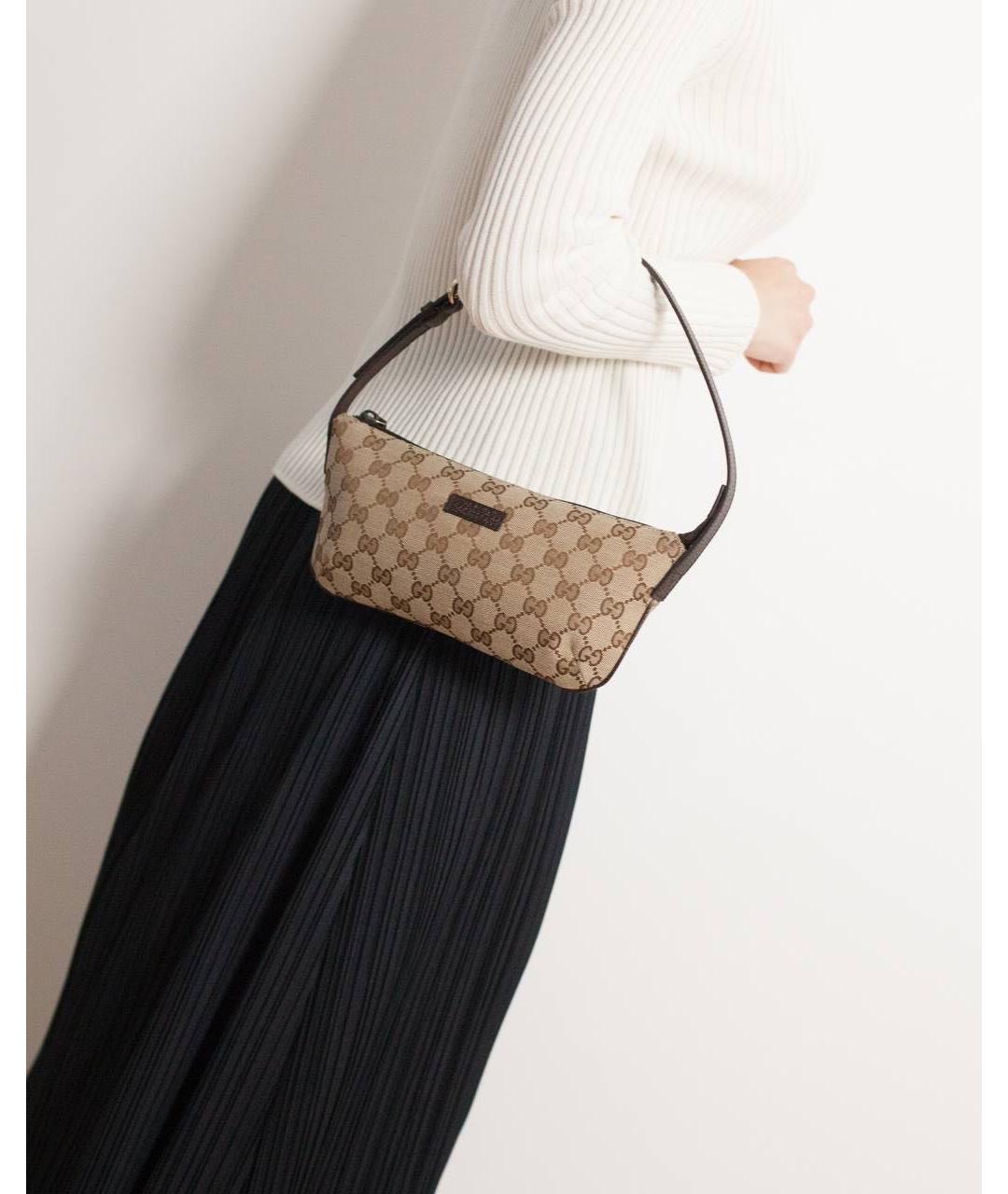 GUCCI Коричневая тканевая сумка через плечо, фото 5