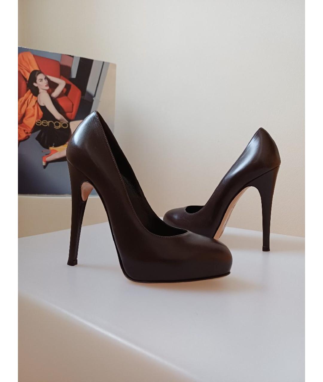 GIANVITO ROSSI Коричневые кожаные туфли, фото 3