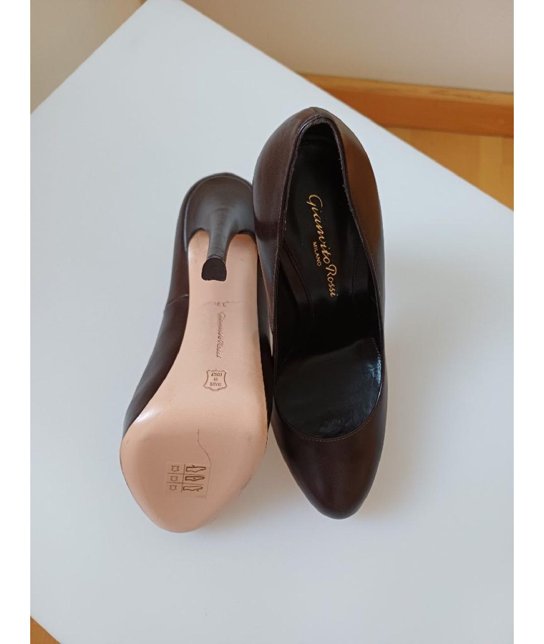 GIANVITO ROSSI Коричневые кожаные туфли, фото 7