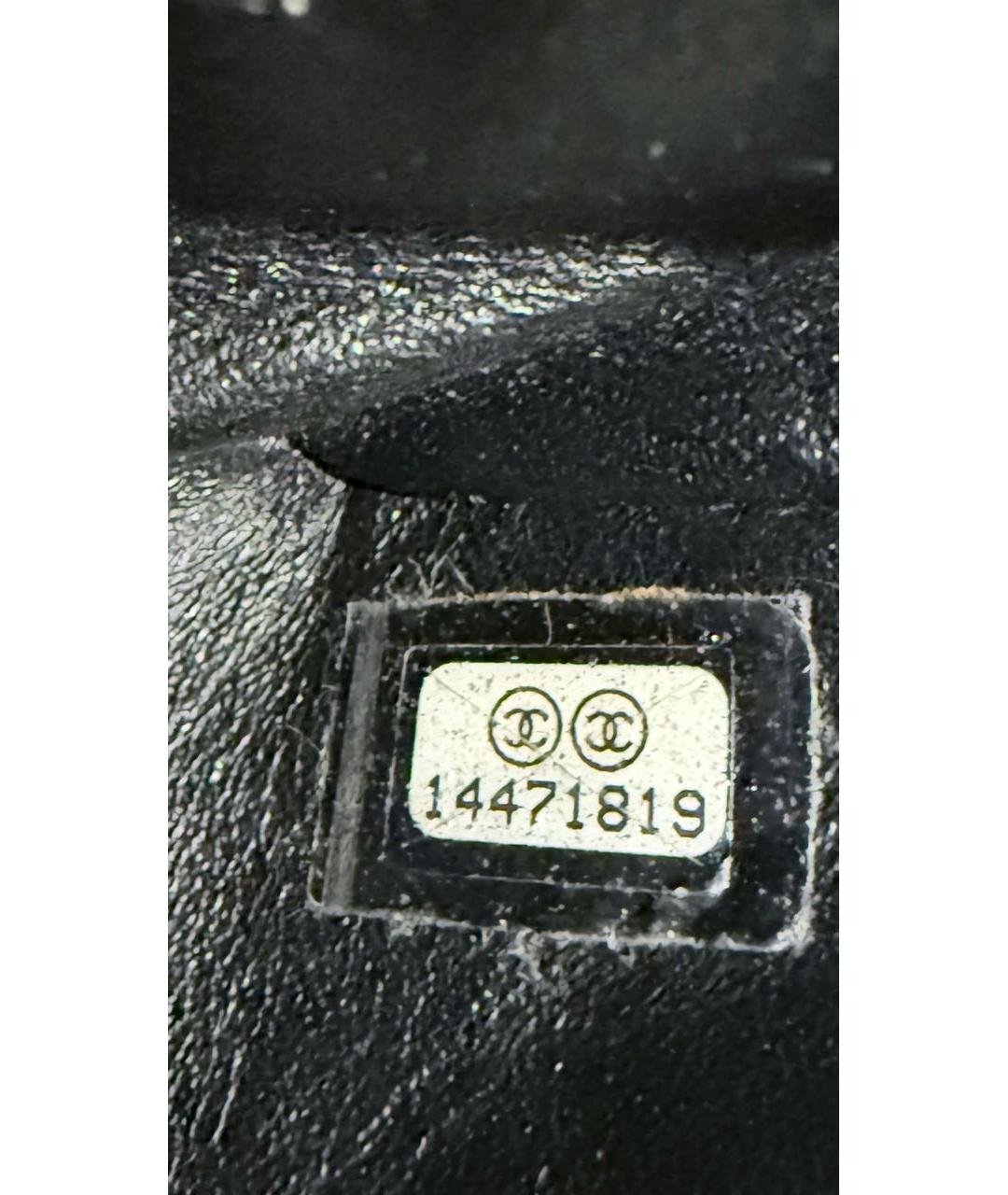 CHANEL Черная кожаная сумка с короткими ручками, фото 8