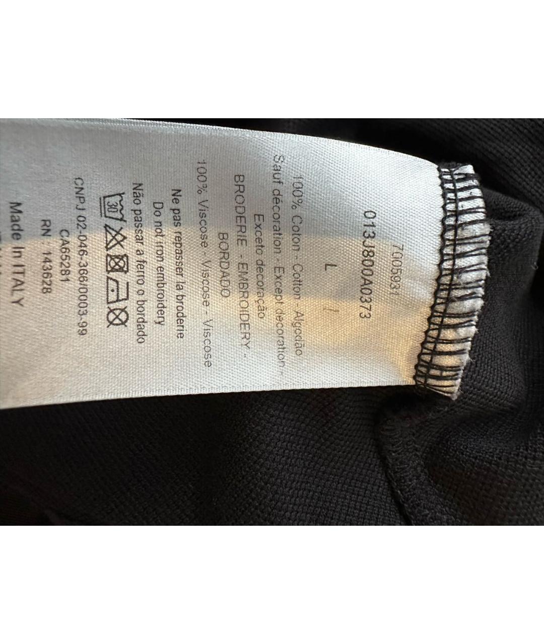 CHRISTIAN DIOR Черное хлопковое поло с коротким рукавом, фото 5