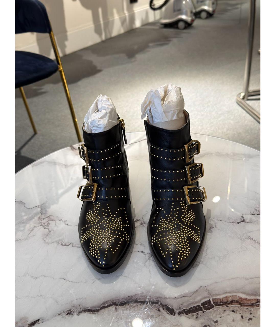 CHLOE Черные кожаные ботильоны, фото 2