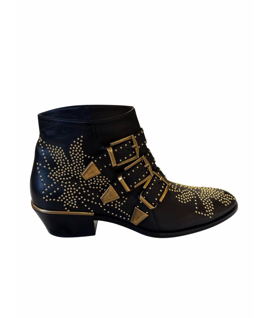 CHLOE Черные кожаные ботильоны, фото 1