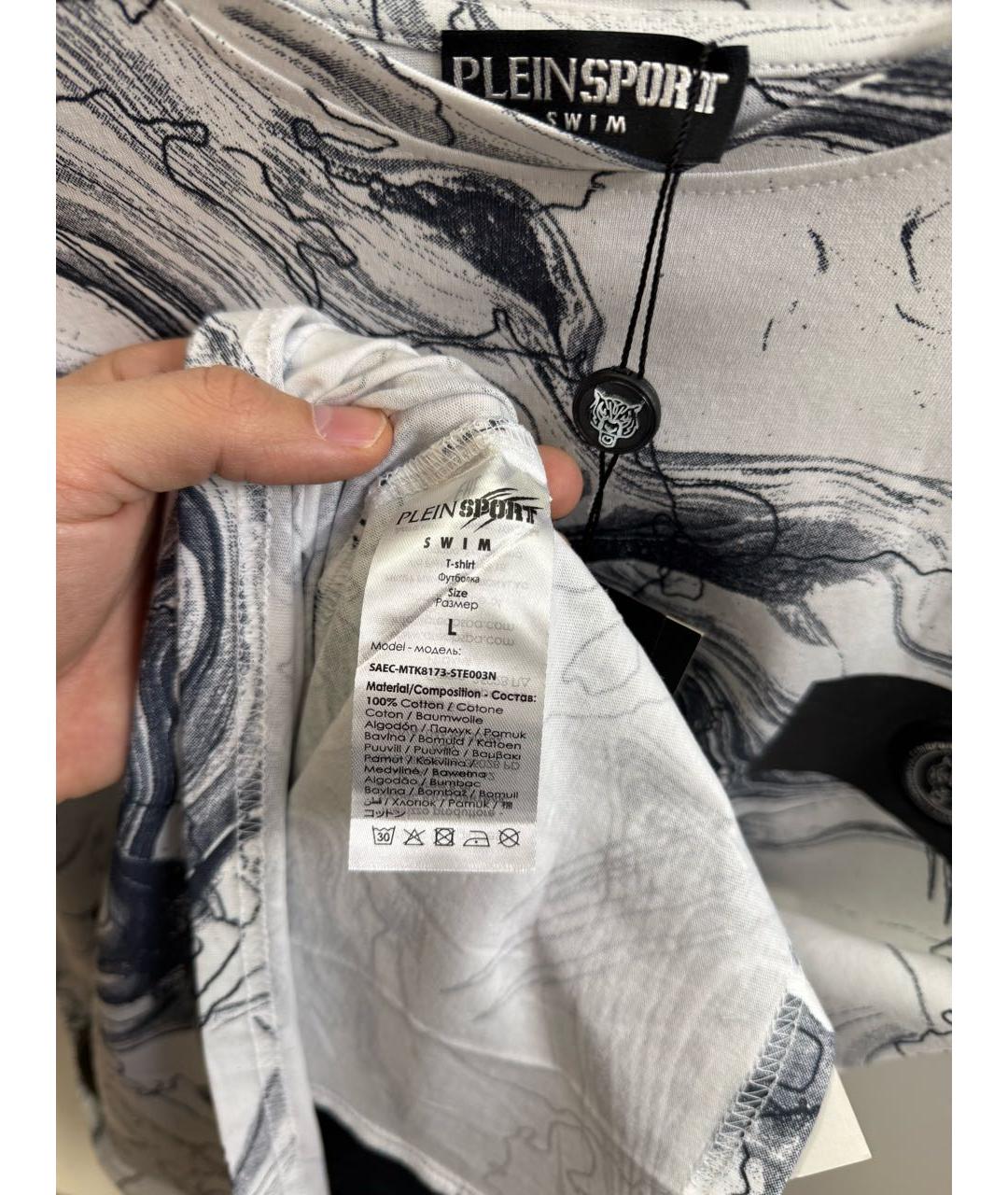 PLEIN SPORT Белая хлопковая футболка, фото 6