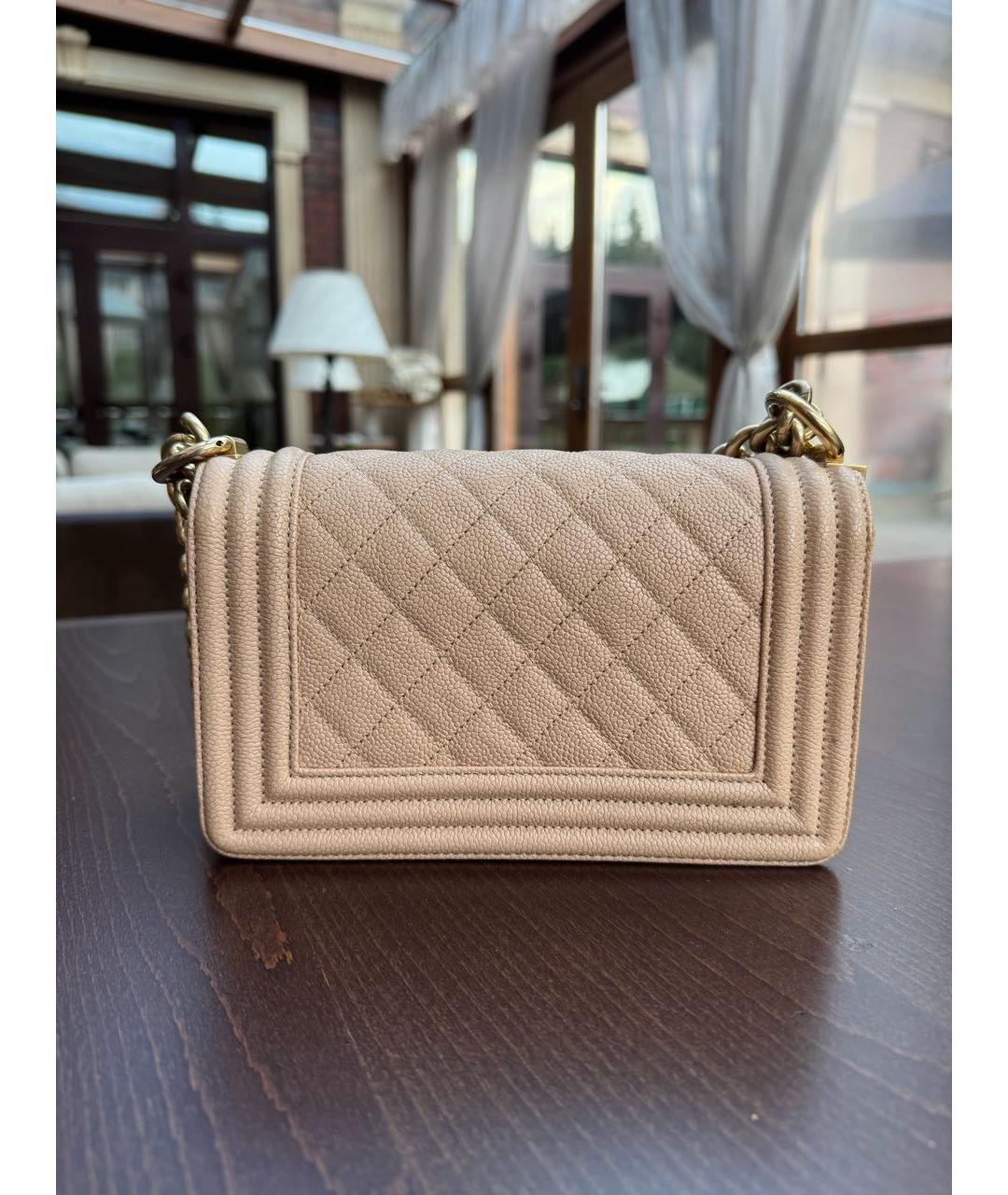 CHANEL Бежевая кожаная сумка через плечо, фото 2