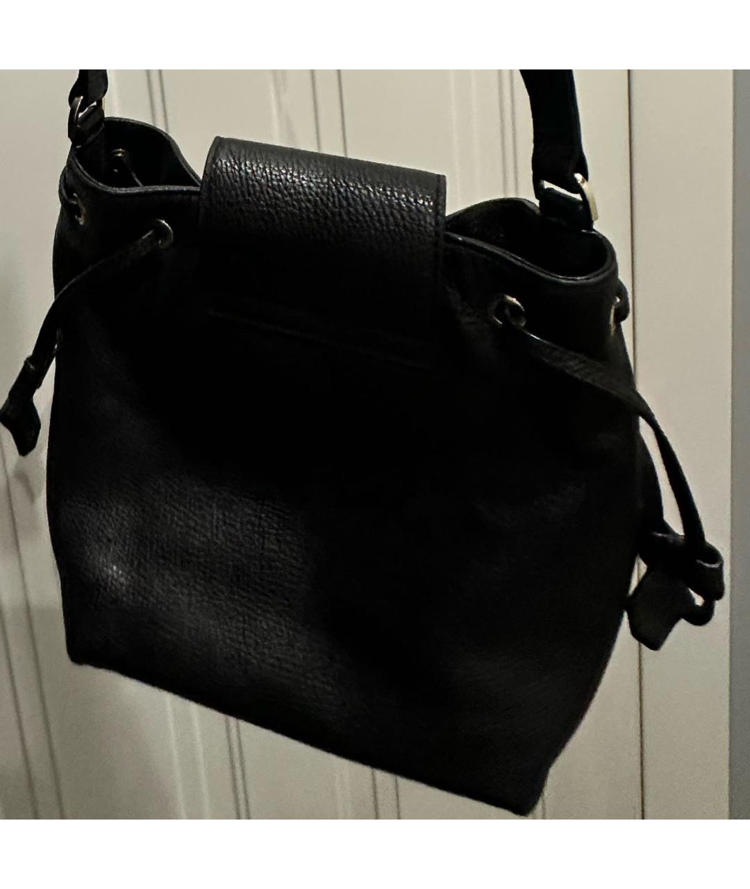 TRUSSARDI Черная кожаная сумка через плечо, фото 3