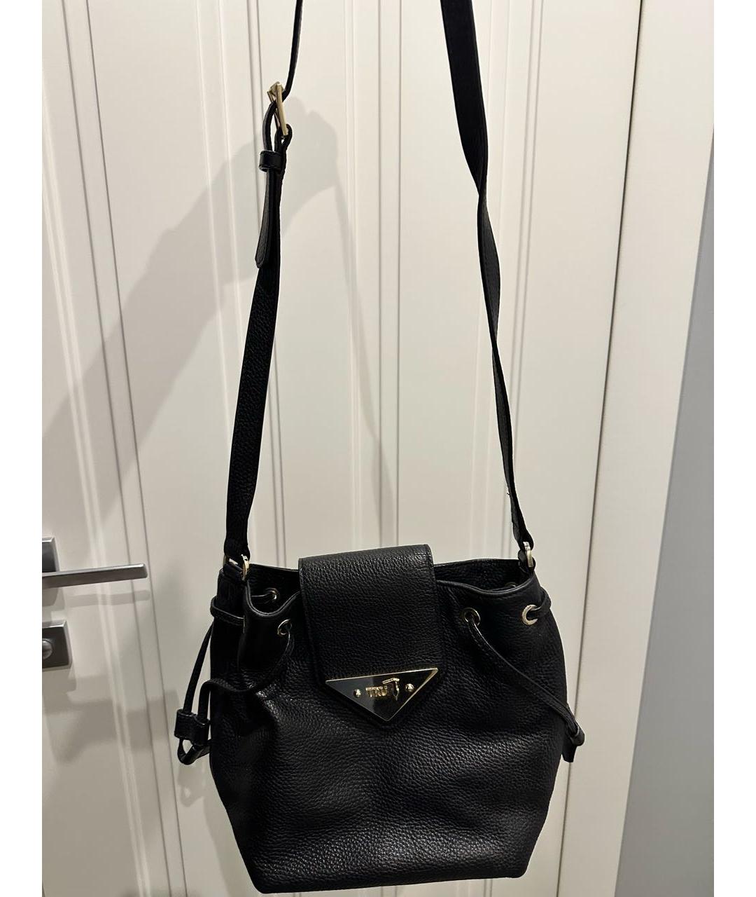 TRUSSARDI Черная кожаная сумка через плечо, фото 2