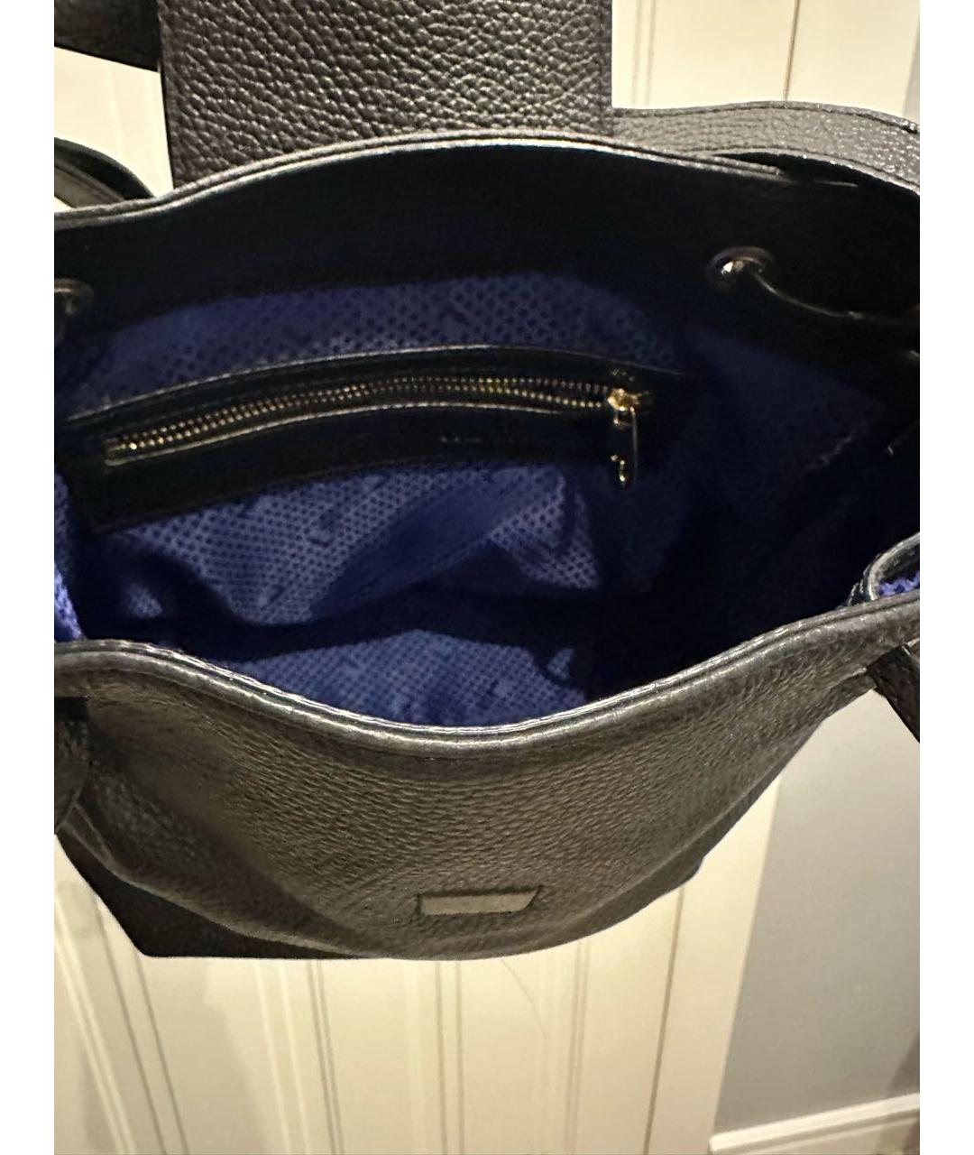 TRUSSARDI Черная кожаная сумка через плечо, фото 4