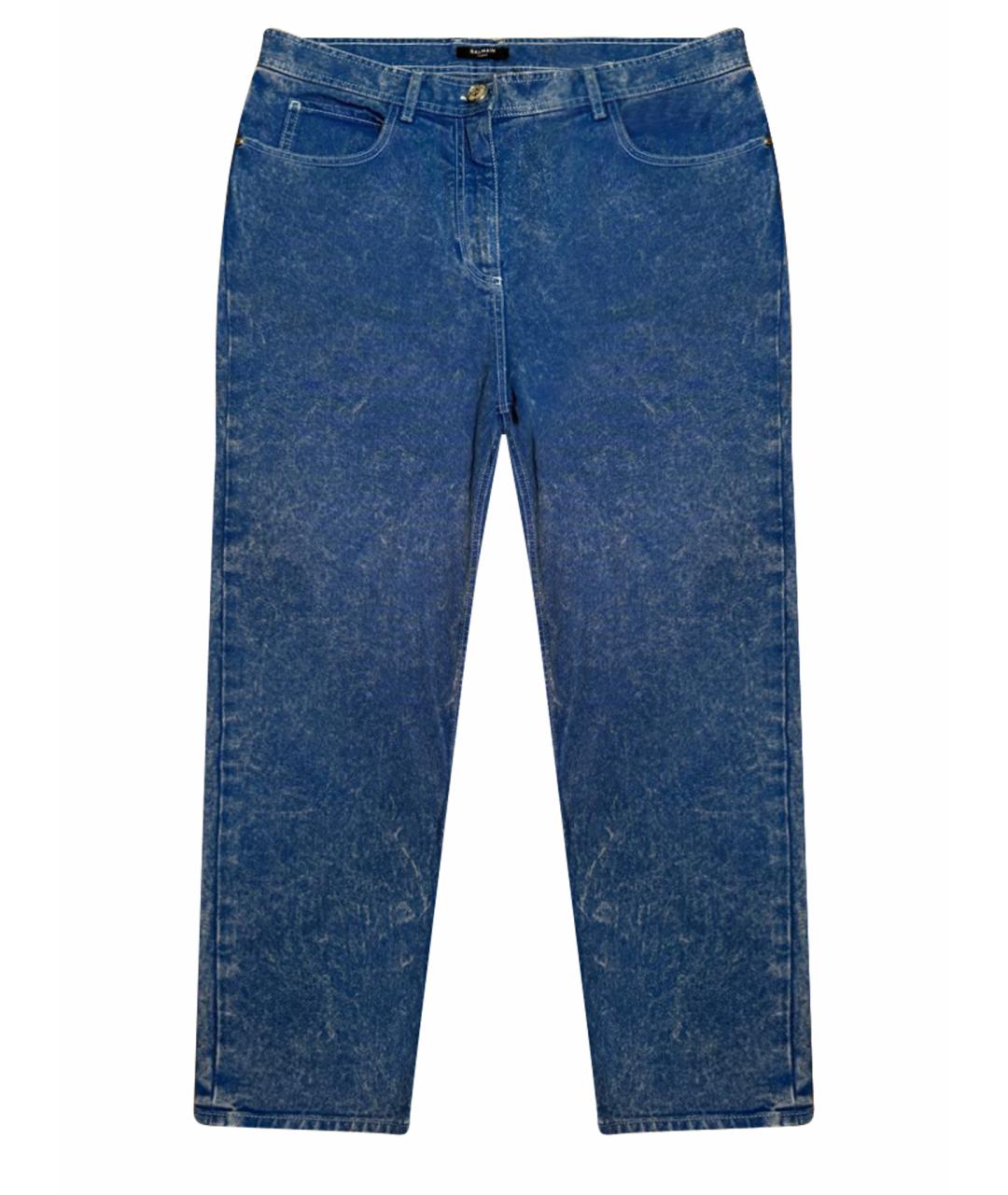 BALMAIN Голубые хлопковые прямые джинсы, фото 1