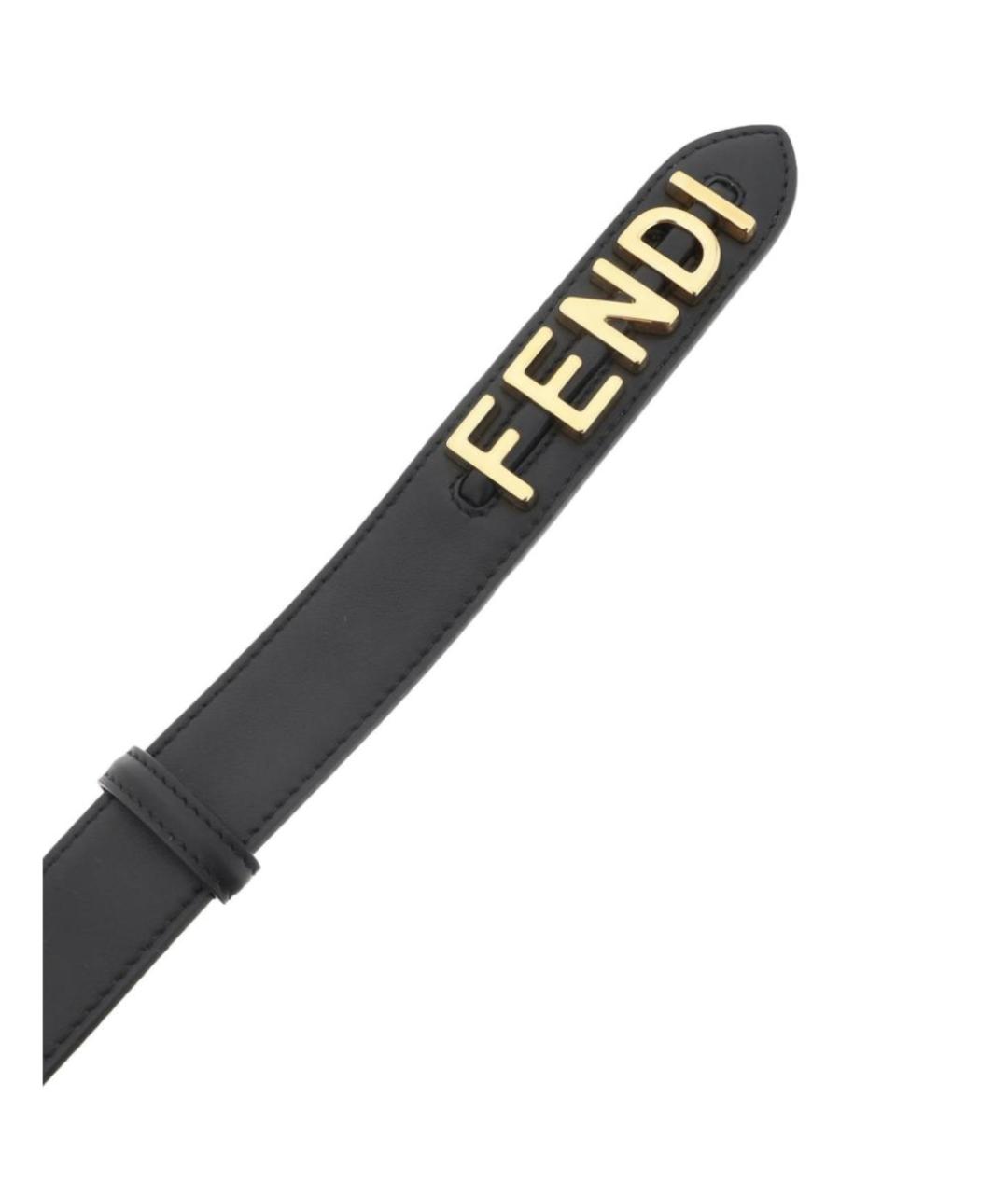 FENDI Черный кожаный ремень, фото 3