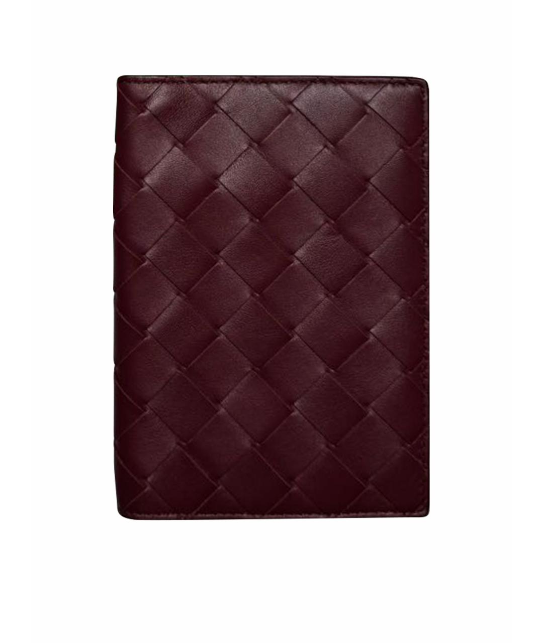 BOTTEGA VENETA Бордовый кожаный кошелек, фото 1
