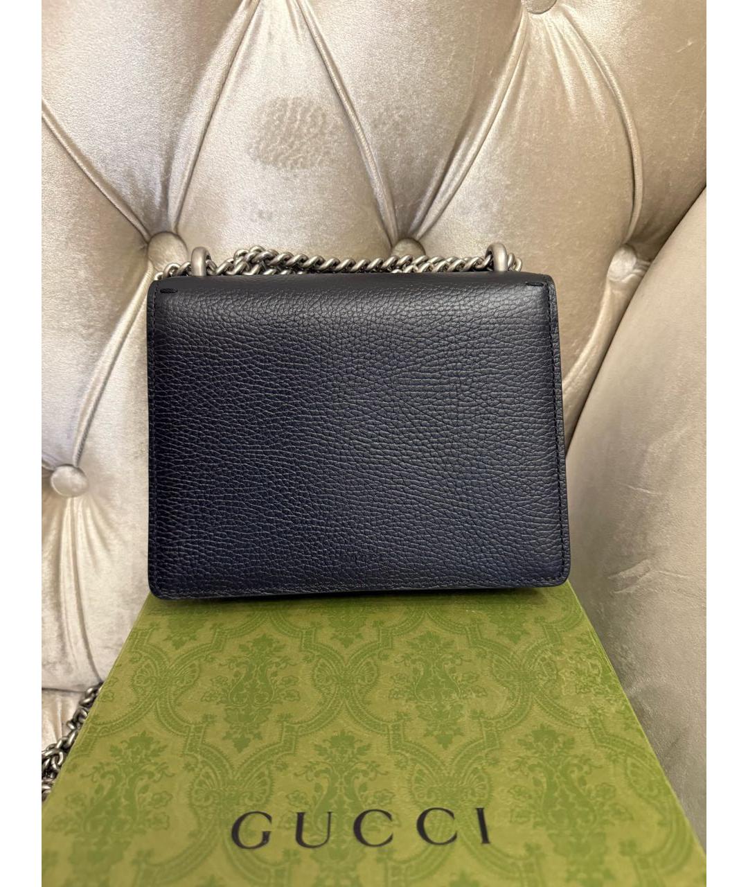 GUCCI Черная кожаная сумка через плечо, фото 3