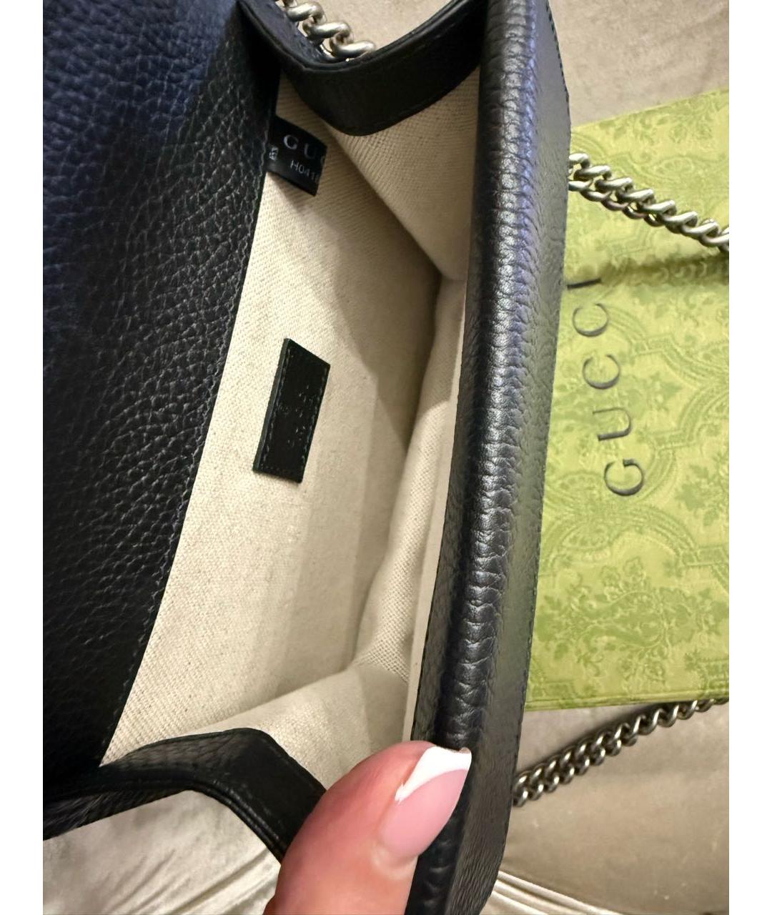 GUCCI Черная кожаная сумка через плечо, фото 4