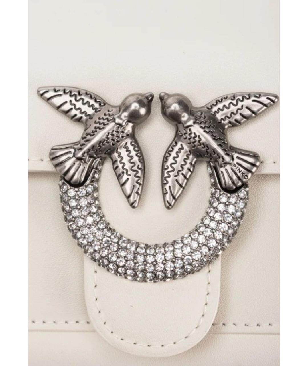 PINKO Бежевая кожаная сумка через плечо, фото 4