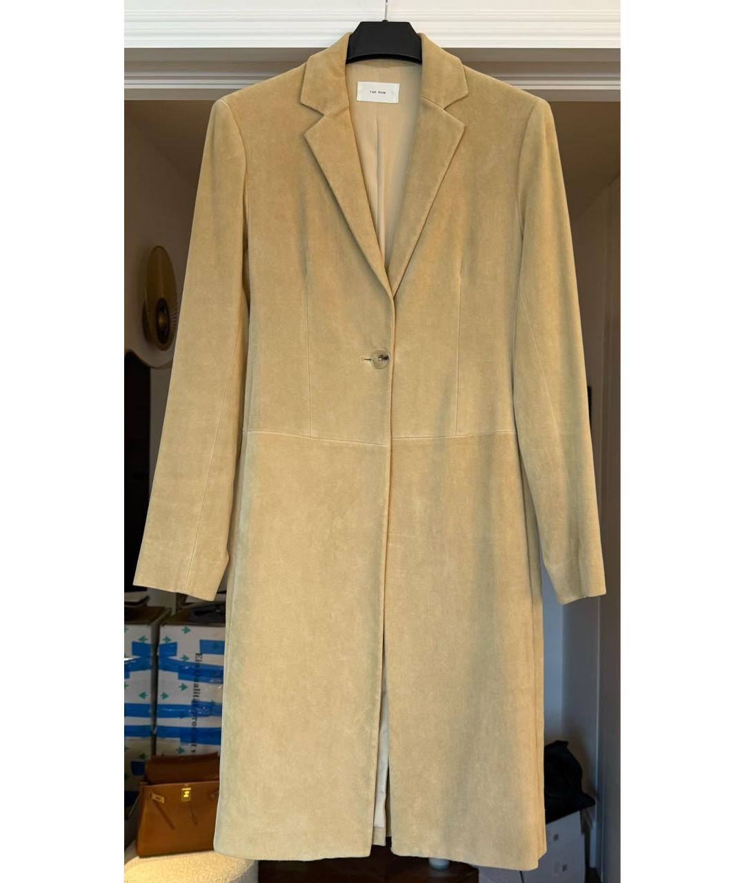 THE ROW Бежевое замшевое пальто, фото 8
