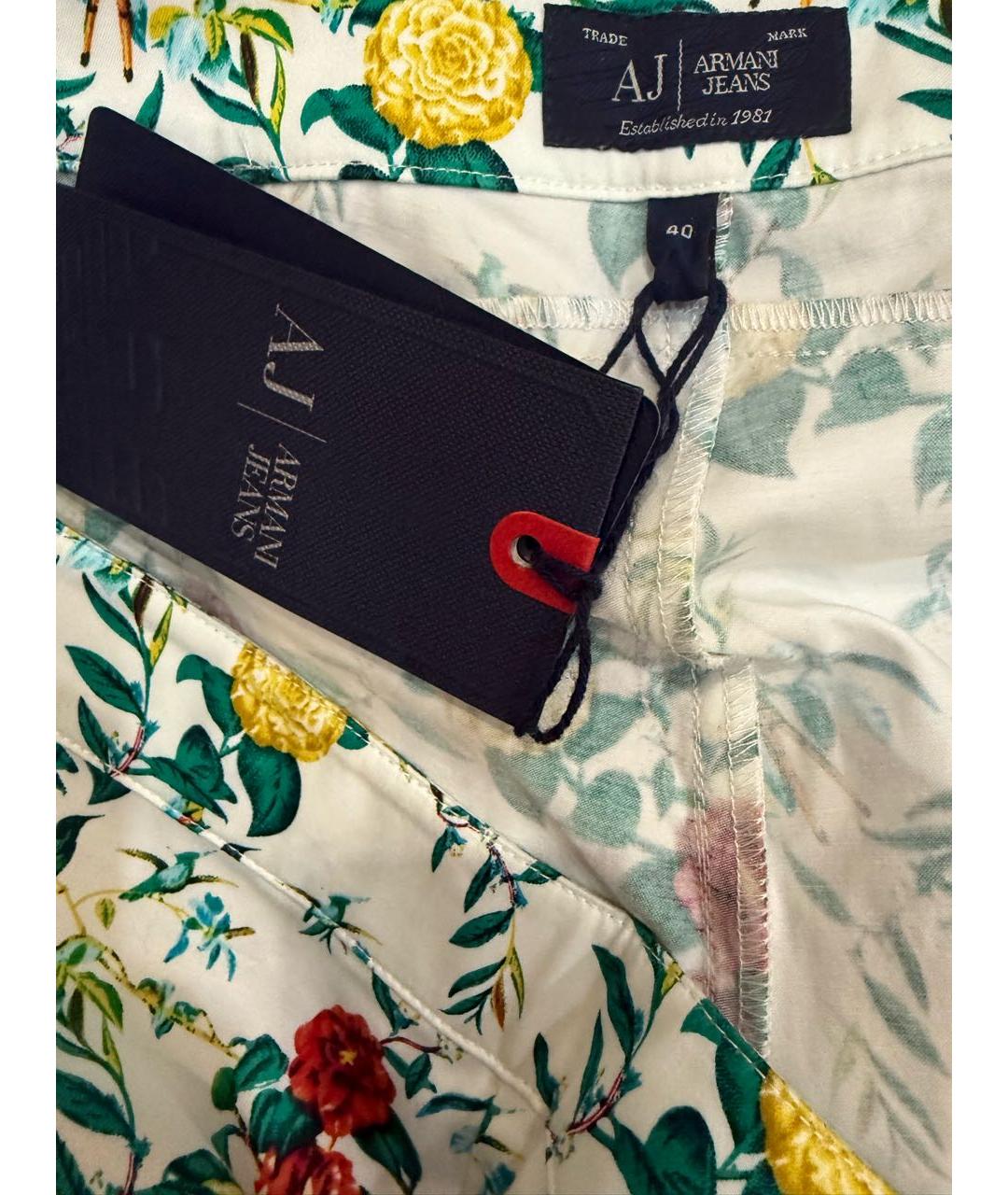 ARMANI JEANS Мульти хлопковые брюки узкие, фото 3